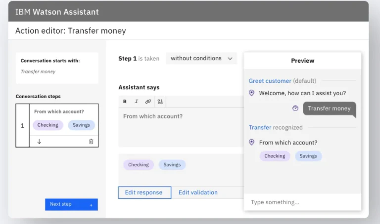 screenshot of watsonx Assistant
